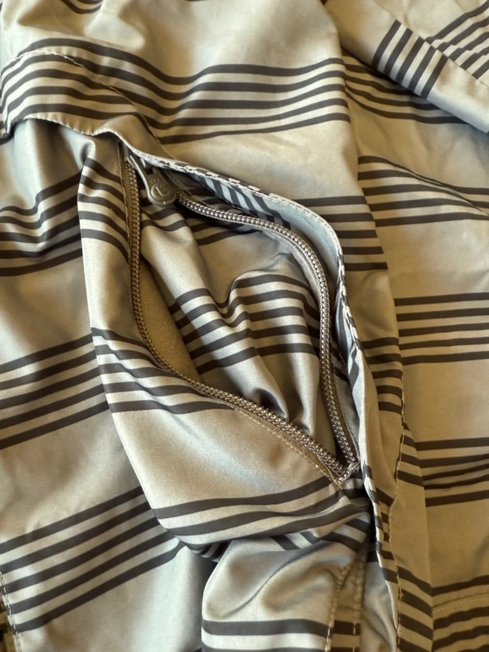 Burton Kids' Dover Gray & Black Striped Hooded Raincoat - NWOT